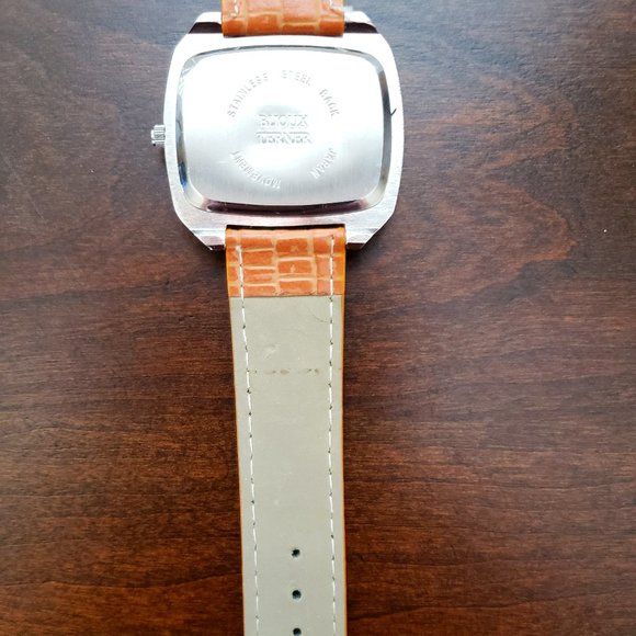 Bijoux Terner Orange Black Face Orange Leather Band Quartz Unisex Wrist Watch
